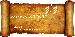 Zelenka Zénó névjegykártya